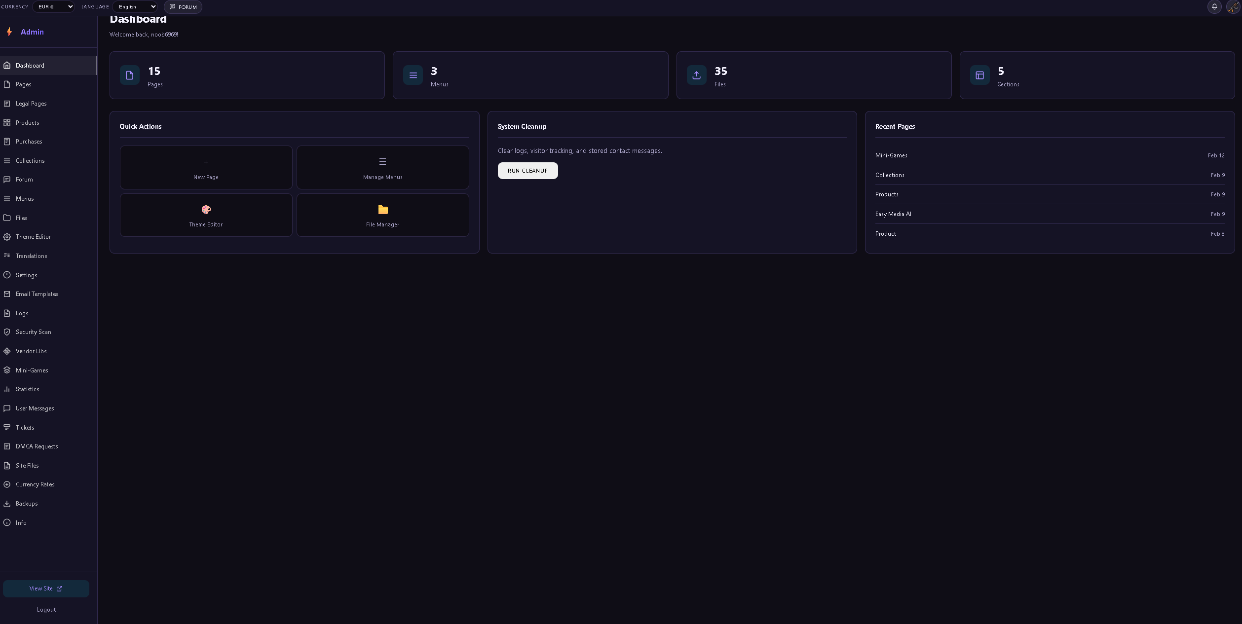 CelestiaDominance website PostgreSQL PHP
