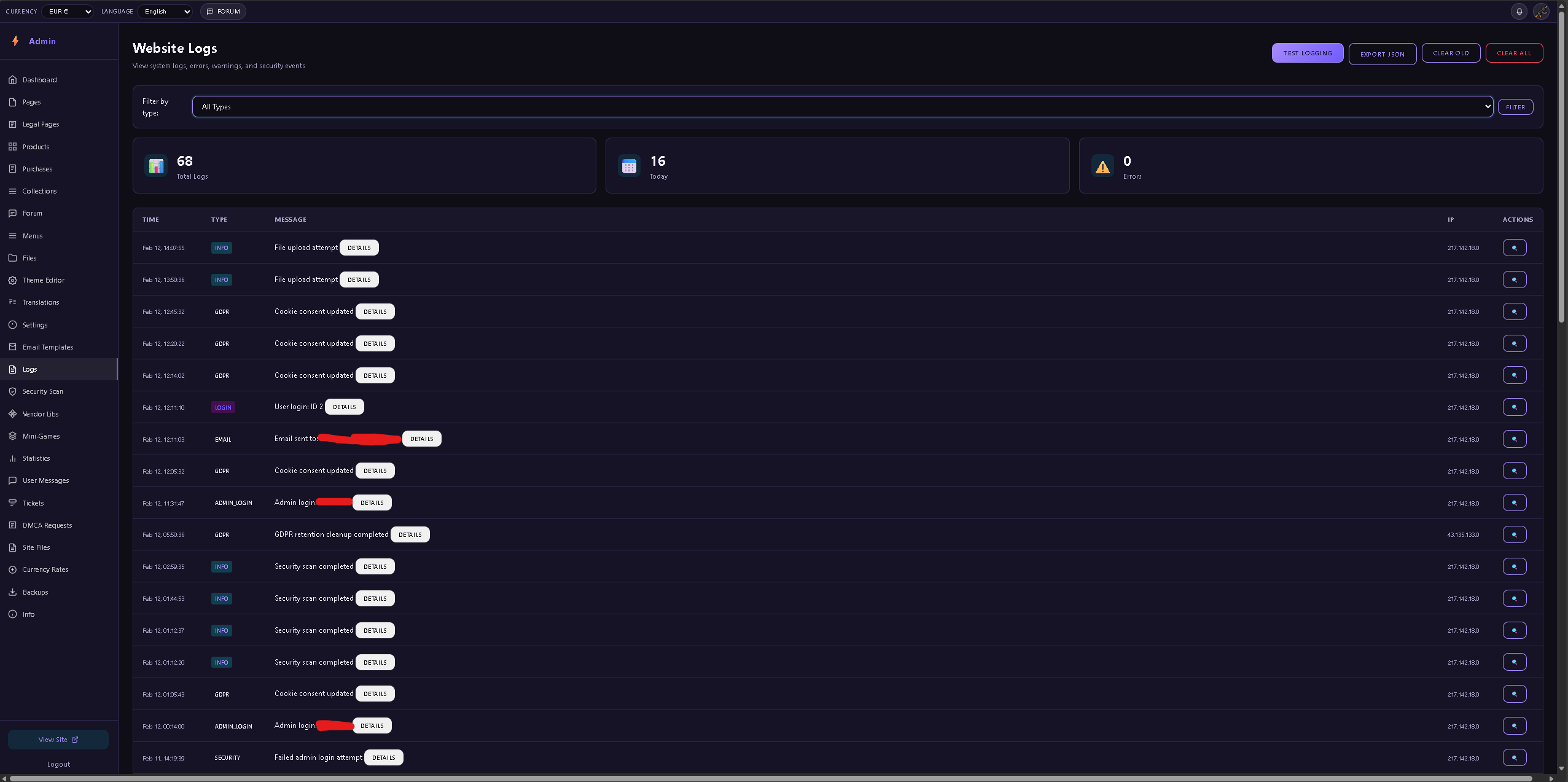CelestiaDominance website PostgreSQL PHP