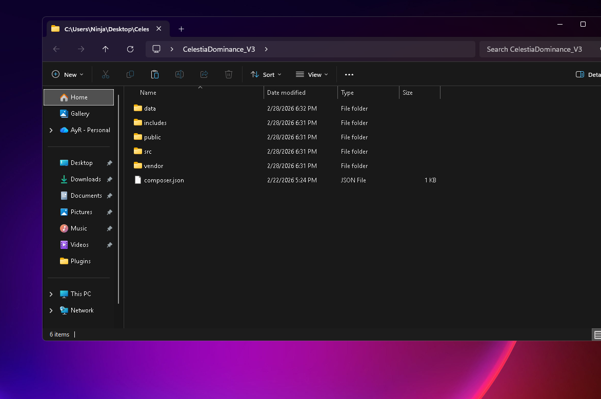 CelestiaDominance website PostgreSQL PHP